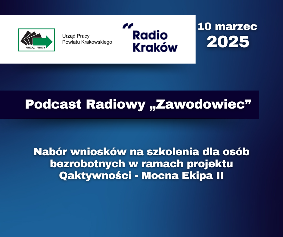 Zdjęcie artykułu Nabór wniosków na szkolenia dla osób bezrobotnych w ramach projektu Qaktywności - Mocna Ekipa II