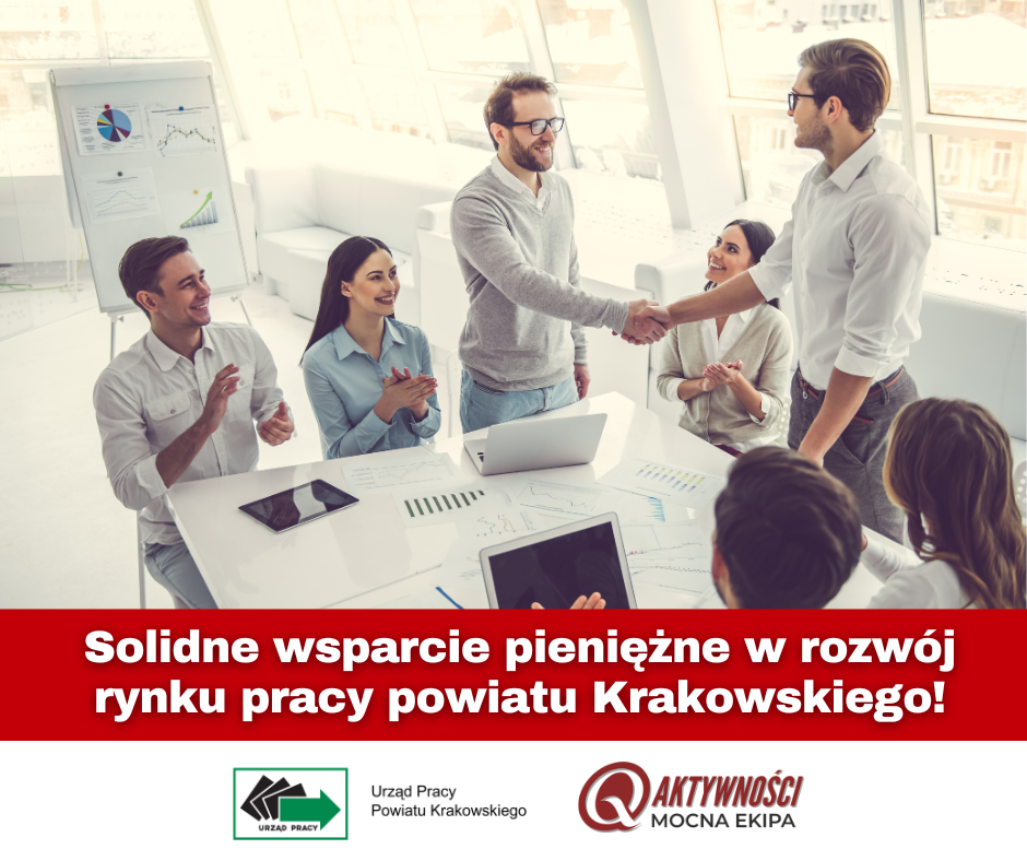 Obraz przedstawia baner informacyjny dotyczący form wsparcia dla osób bezrobotnych.