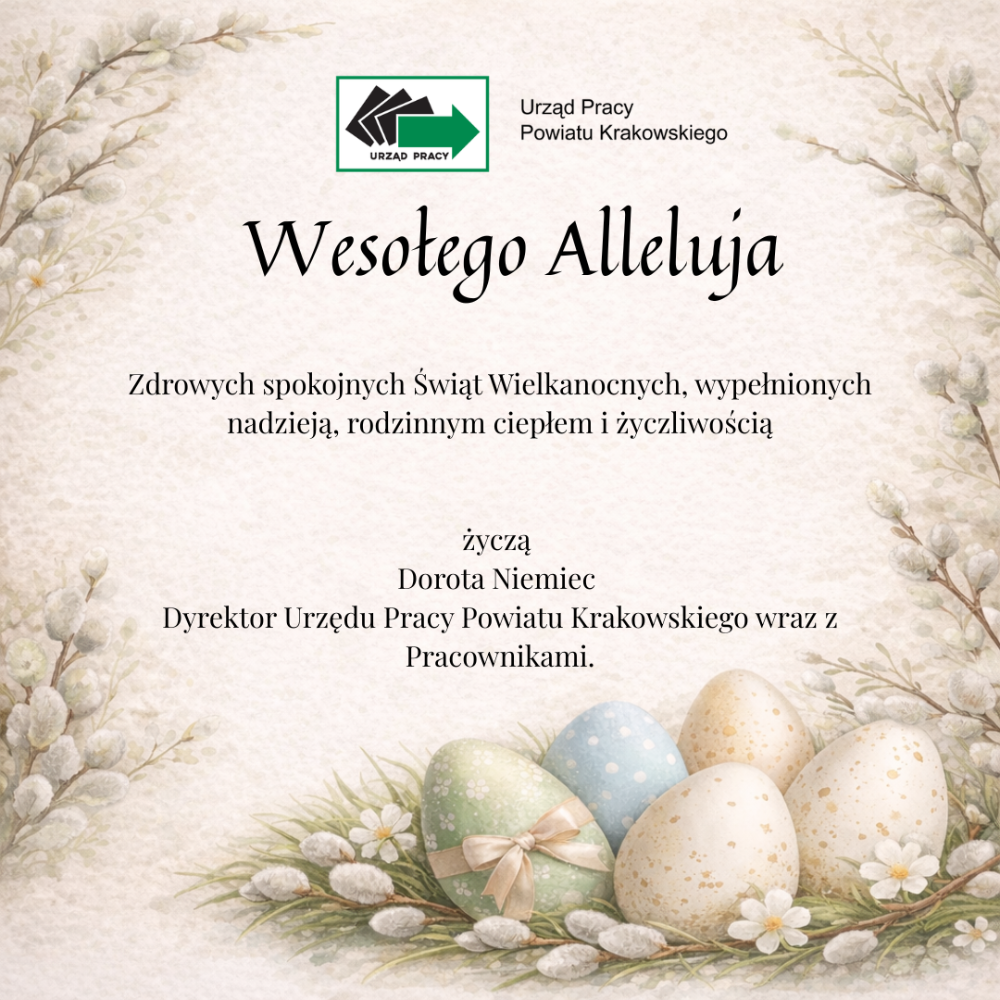 Kartka z życzeniami Wielkanocnymi.