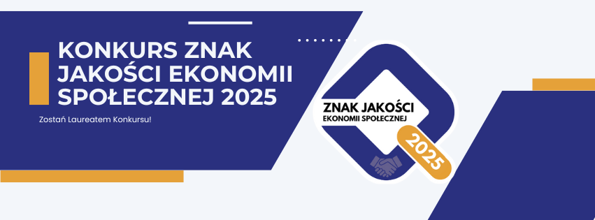 Obraz przedstawia logo konkursu znaku jakości ekonomii społecznej.